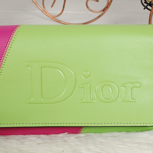 dior bi-fold wallet calfskin 119 green&rosered - Click Image to Close